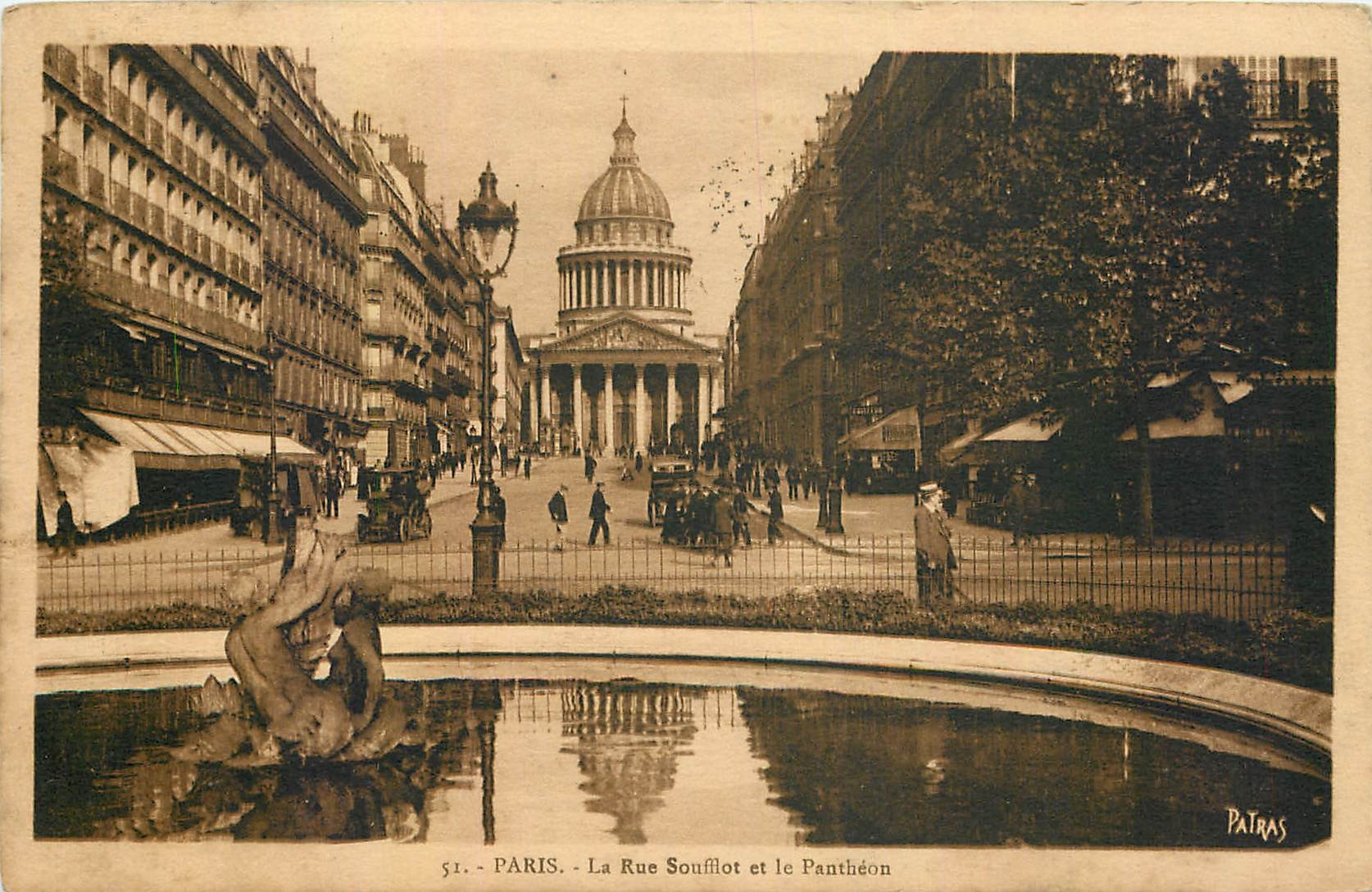 CPA Paris la Rue Soufflot et le Pantheon 