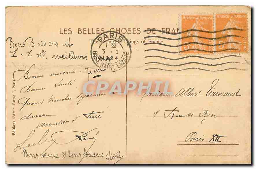CPA Paris la Rue Soufflot et le Pantheon  — Rückseite
