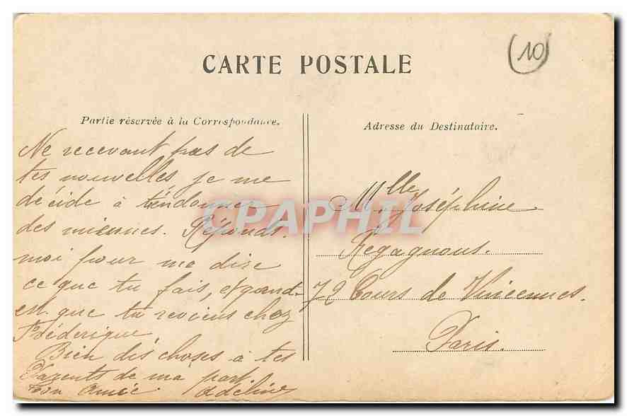 CPA Paris Berlioz  — Rückseite
