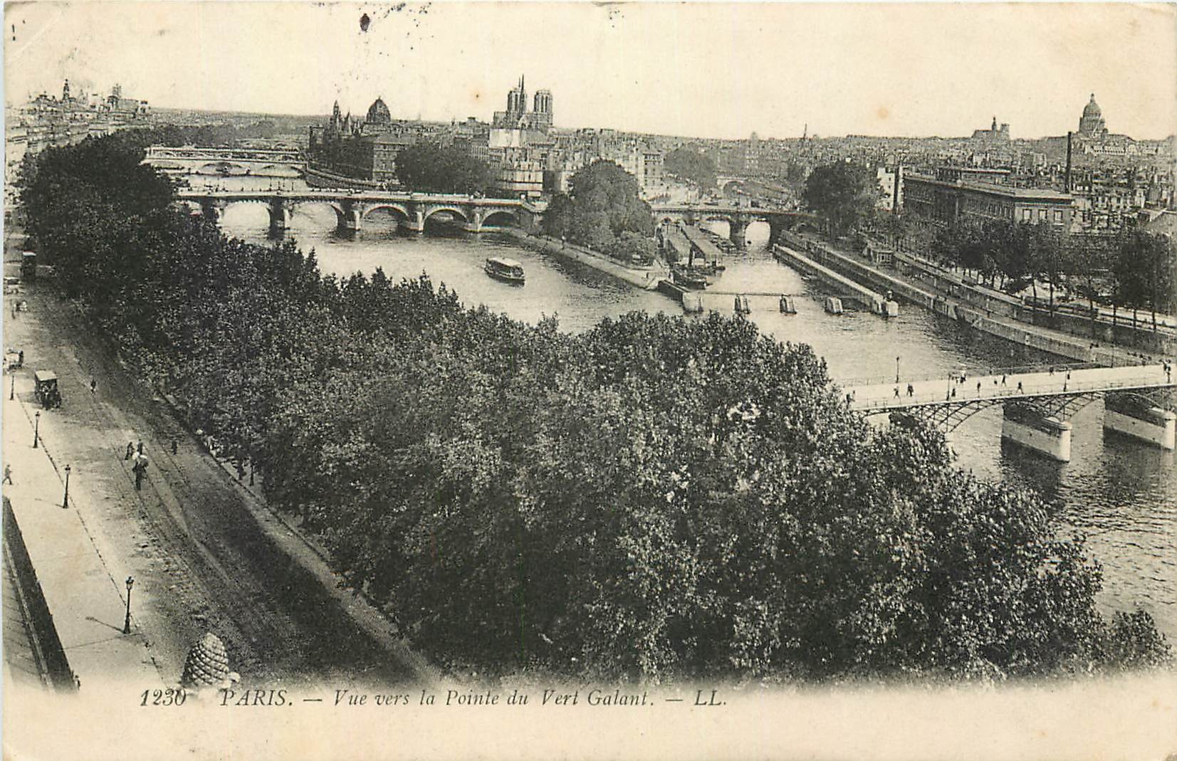 CPA Paris vue vers la Pointe du Vert Galant 