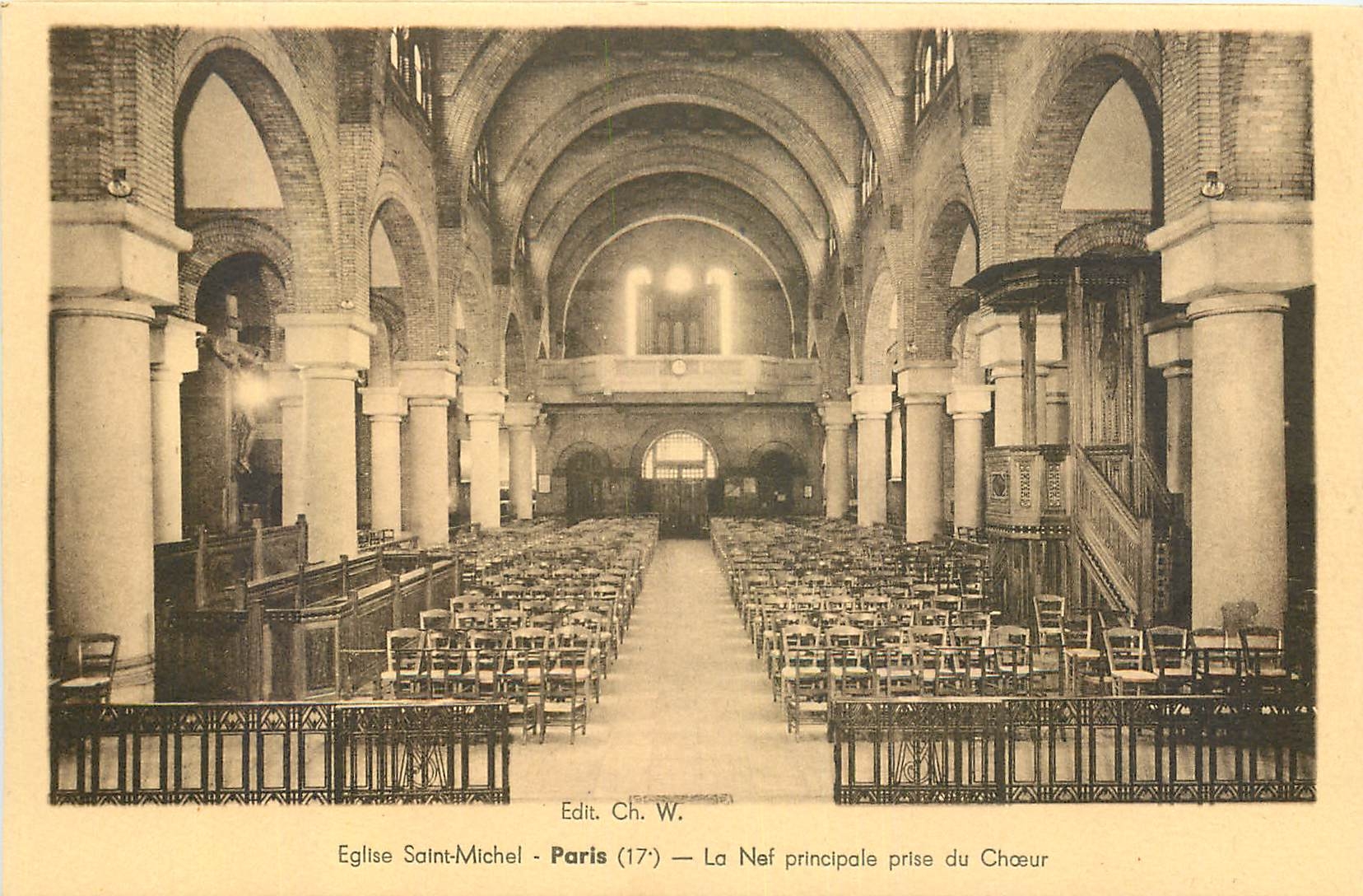 CPA Eglise Saint Michel Paris 17e la Nef Principale prise du Cheour 