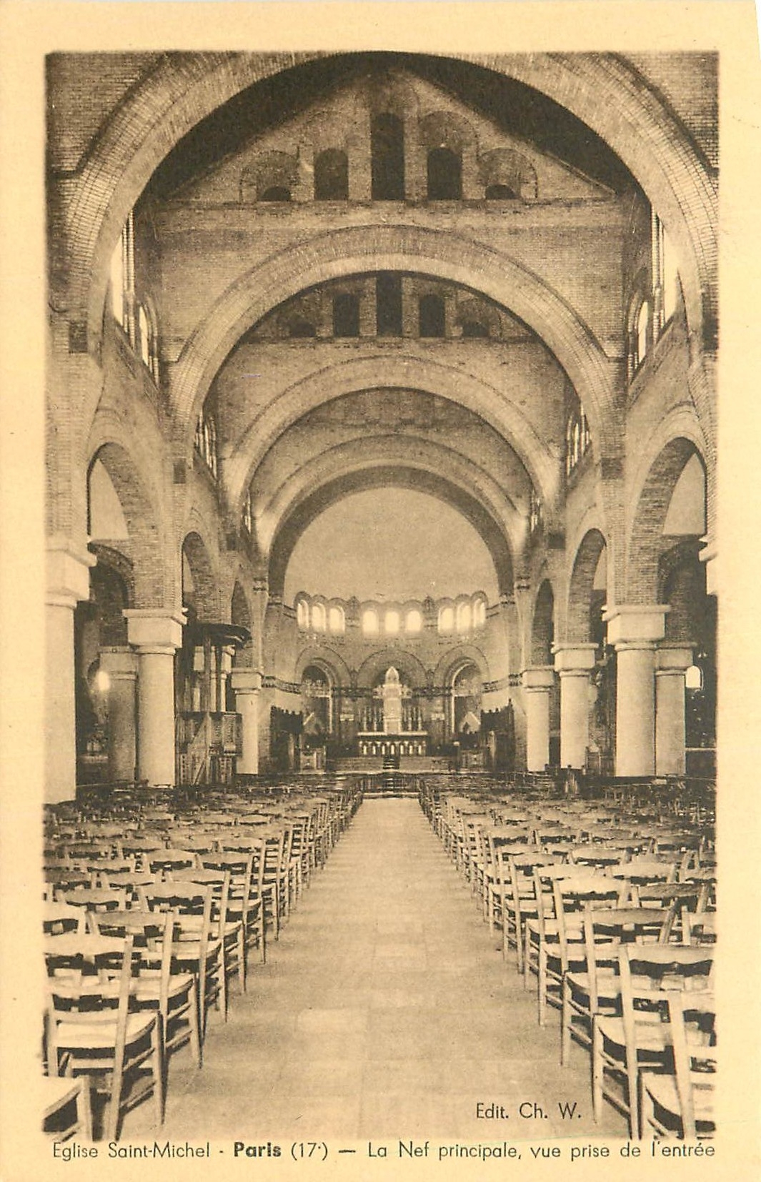 CPA Eglise Saint Michel Paris 17e la Nef Principale vue prise de l'entree 