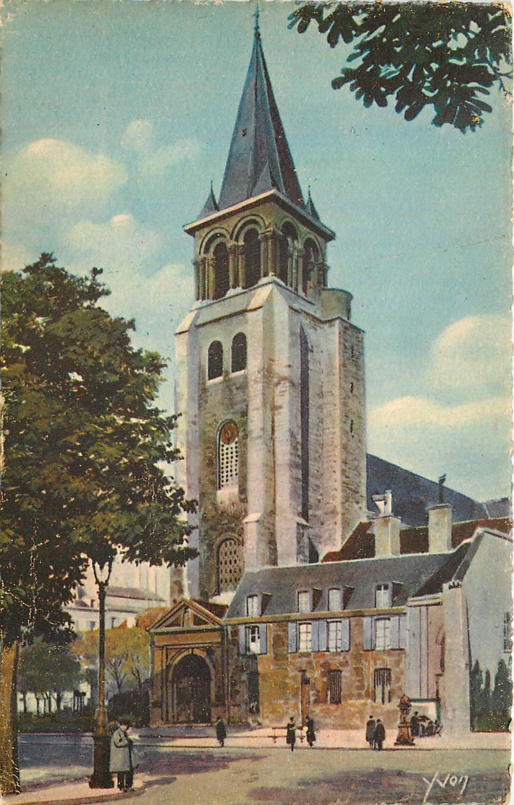 CPA Paris en Flanant l'eglise Saint Germain des Pres 