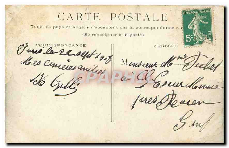 CPA Paris Place de la Concorde  — Rückseite