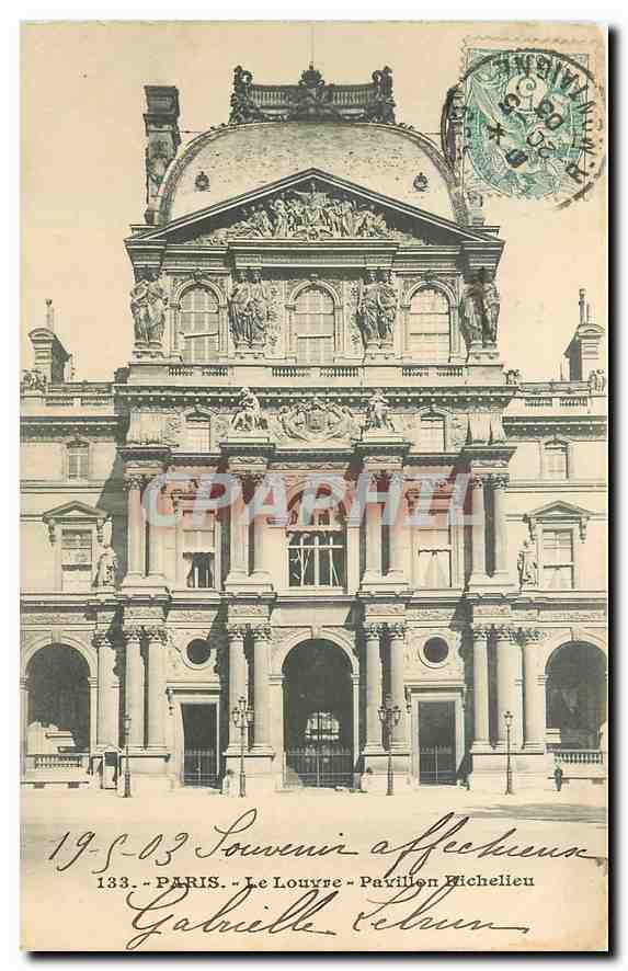 CPA Paris le Louvre Pavillon Richelieu 