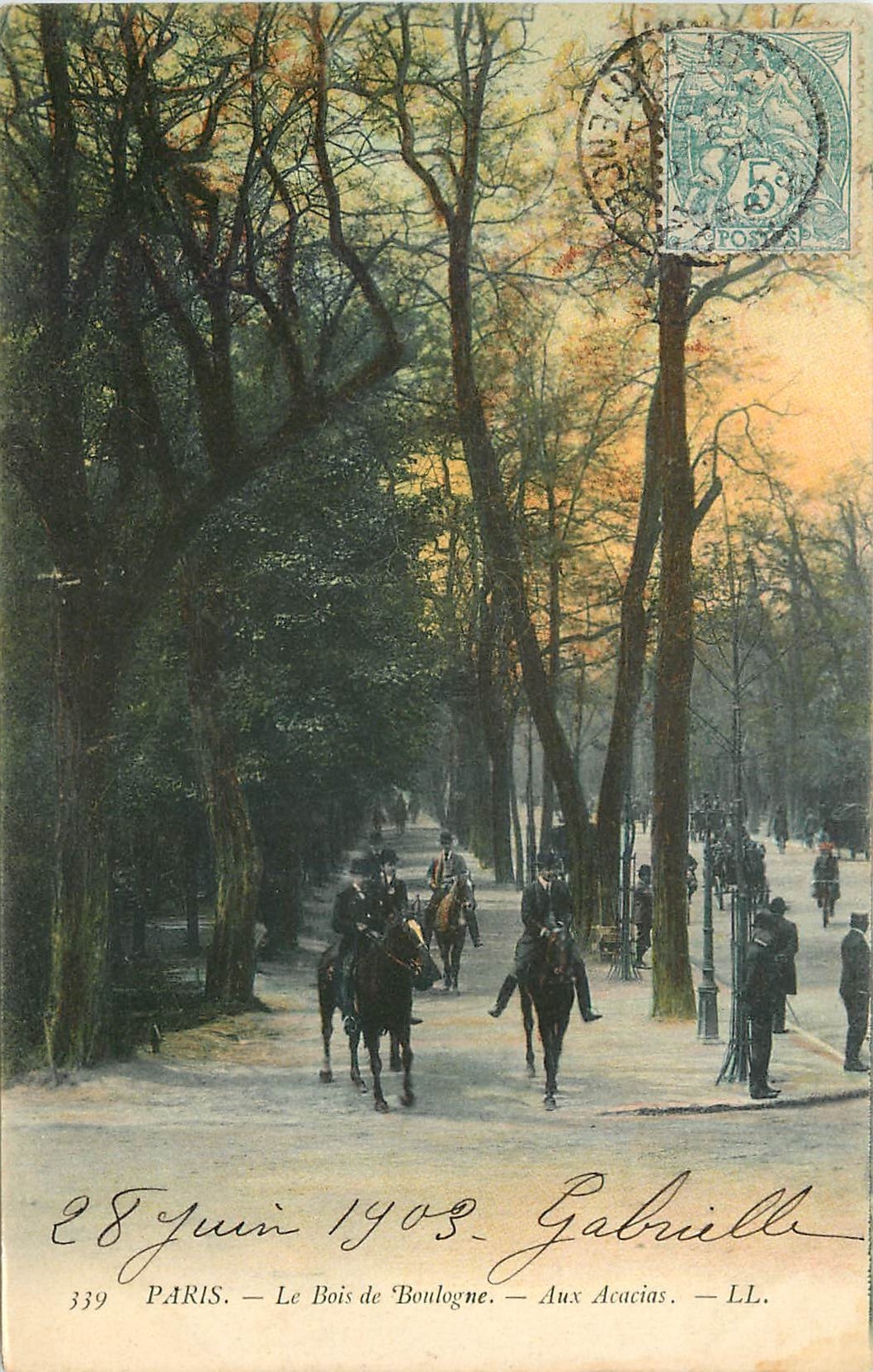 CPA Paris le Bois de Boulogne Aux Acacias Chevaux