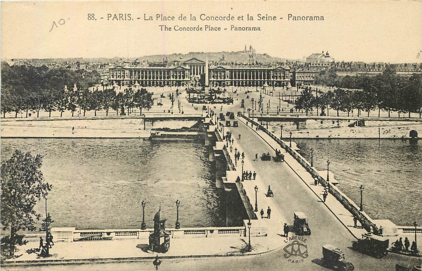 CPA Paris la Place de la concorde et la Seine Panorama 