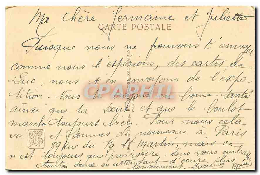 CPA Exposition Coloniale Internationale Paris 1931 Grande Avenue des Colonies  — Rückseite