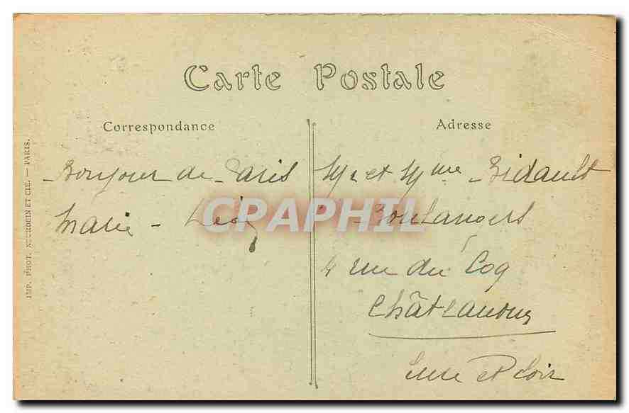 CPA Paris le Pont des Arts et l'Institut Bateaux — Rückseite