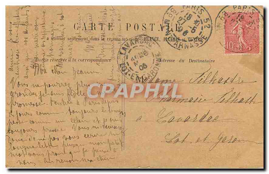 CPA Paris Place de la Bastille  — Verso