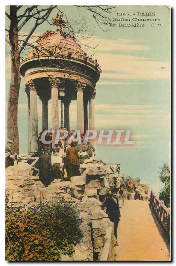 CPA Paris Buttes Chaumont le Belvedere 