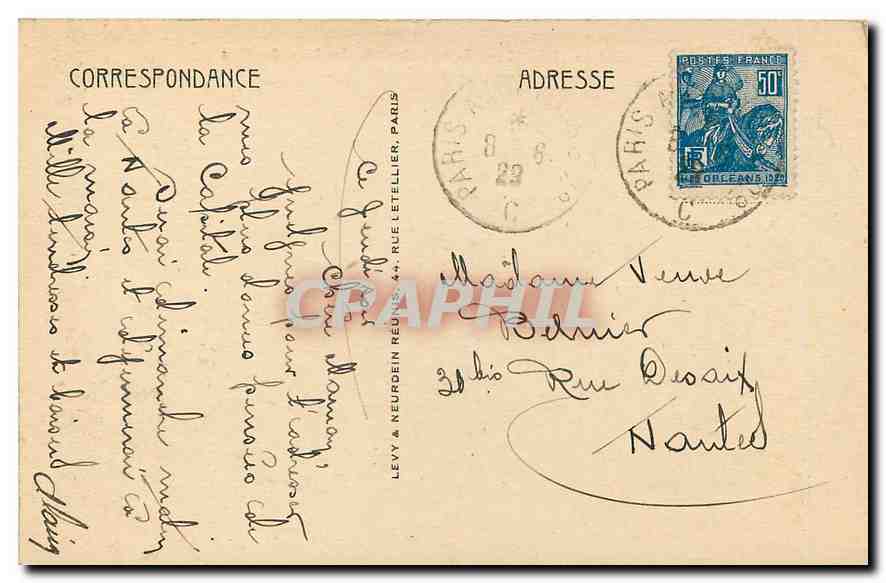 CPA Paris Perspective de la Rue Soufflot et du Pantheon  — Rückseite