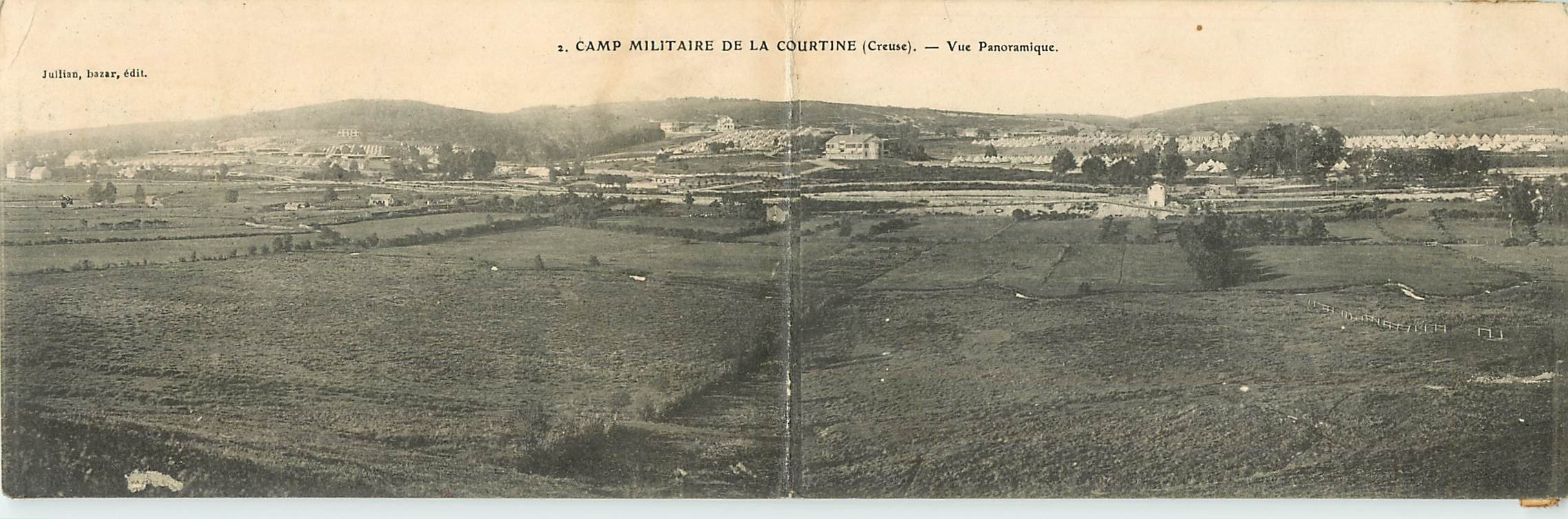 Camp militaire de La Courtine (Creuse) — Vue panoramique — Juliius, bazar, édit.