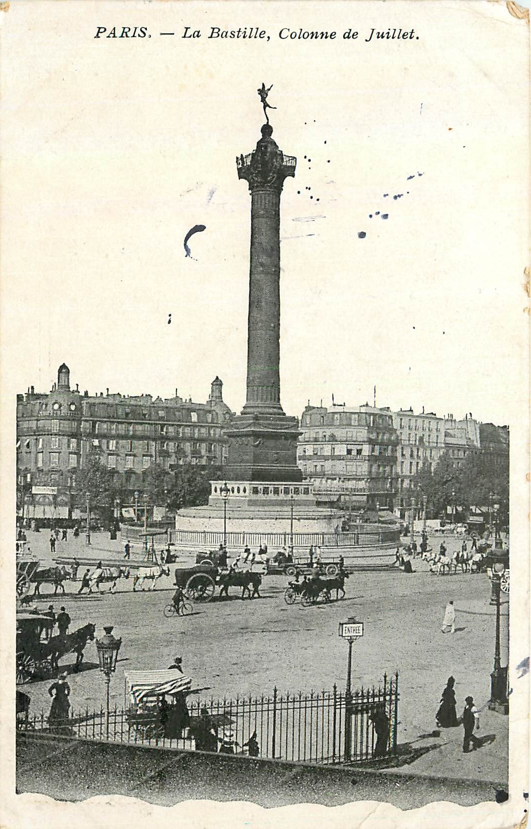 CPA Paris la Bastille colonne de Juillet 
