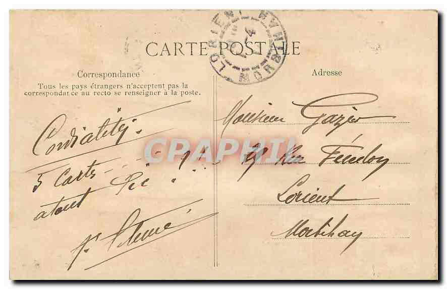CPA Paris Rue de Rivoli  — Rückseite