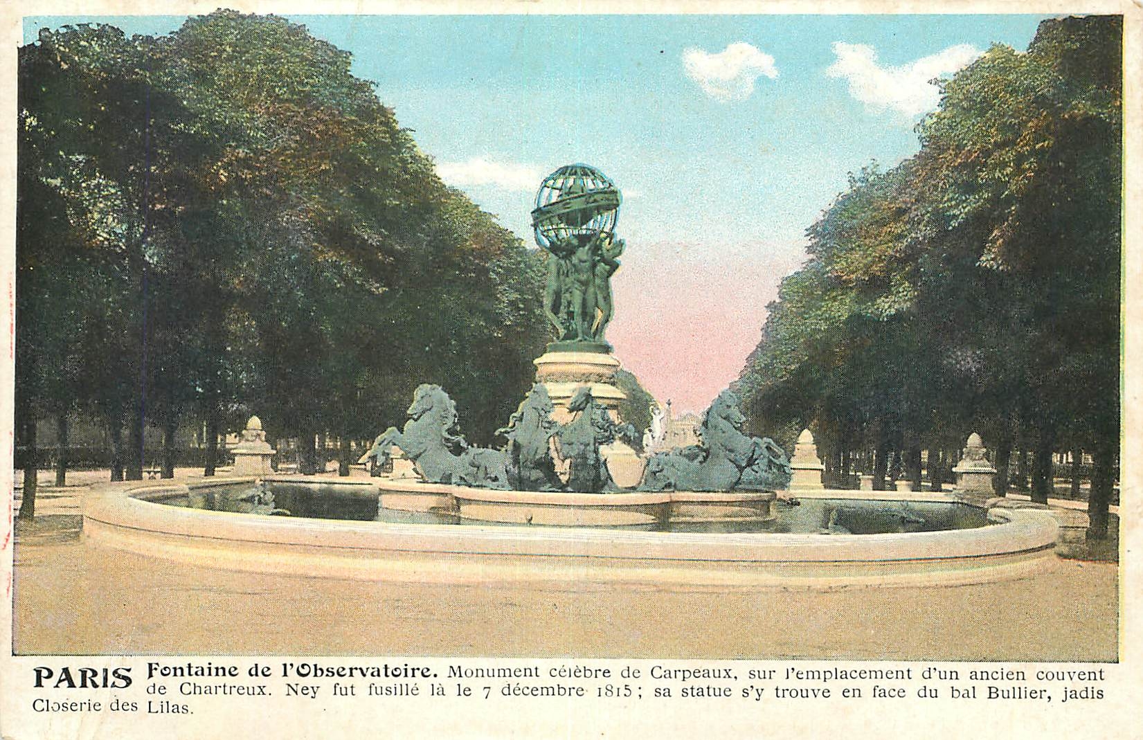 CPA Paris Fontaine de l'Observatoire Monument Celebre de Carpeaux sur l'emplacement d'un ancien couv