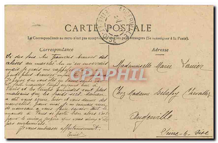 CPA Paris la Conciergerie  — Verso