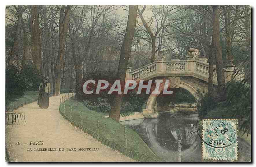 CPA Paris la Passerelle du Parc Montceau 