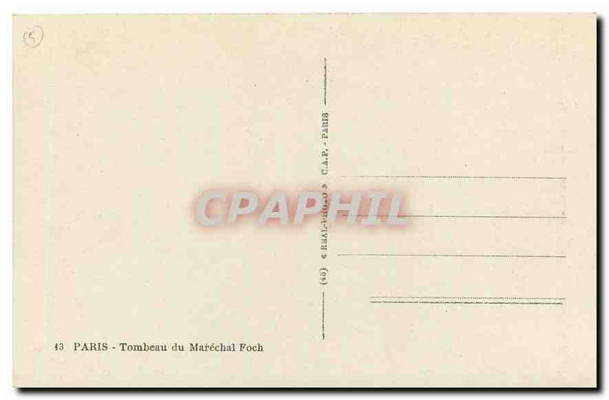 CPA Paris Tombeau du Marechal Foch  — Verso