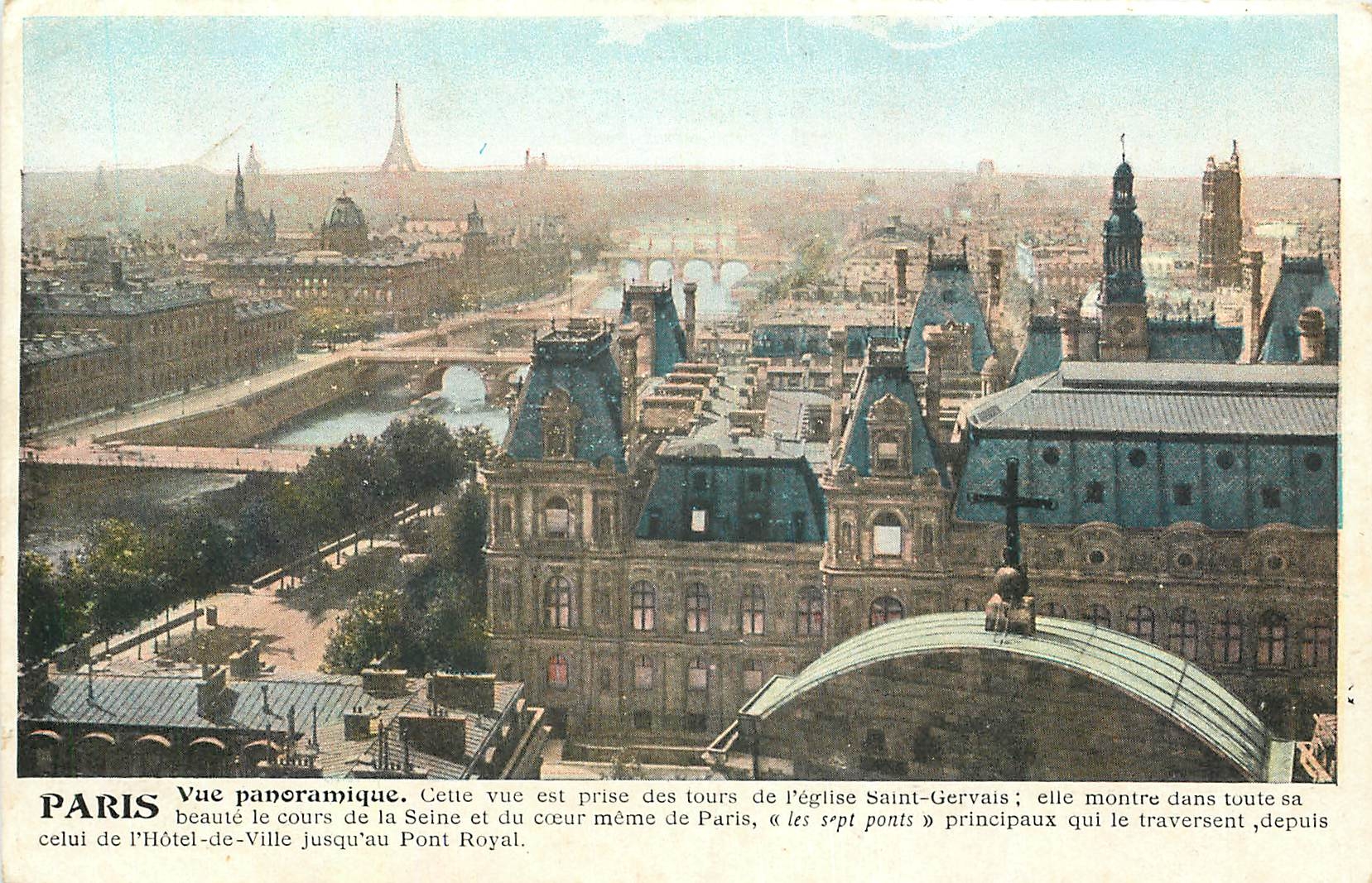 CPA Paris vue panoramique cette vue est prise des tours de l'eglise Saint Gervais 