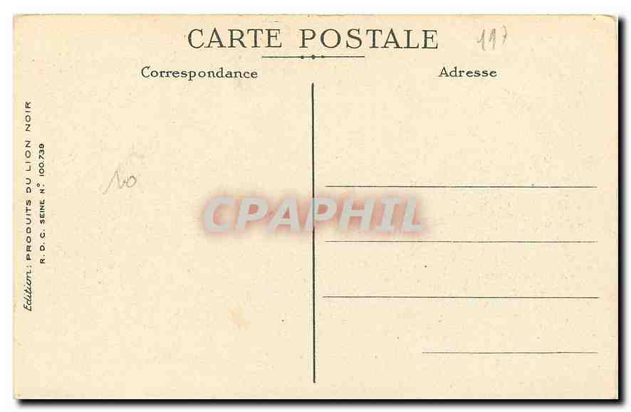 CPA Edition speciale des Produits du Lion Noir Cite Universitaire France Fondation E et L Deutsch de — Verso