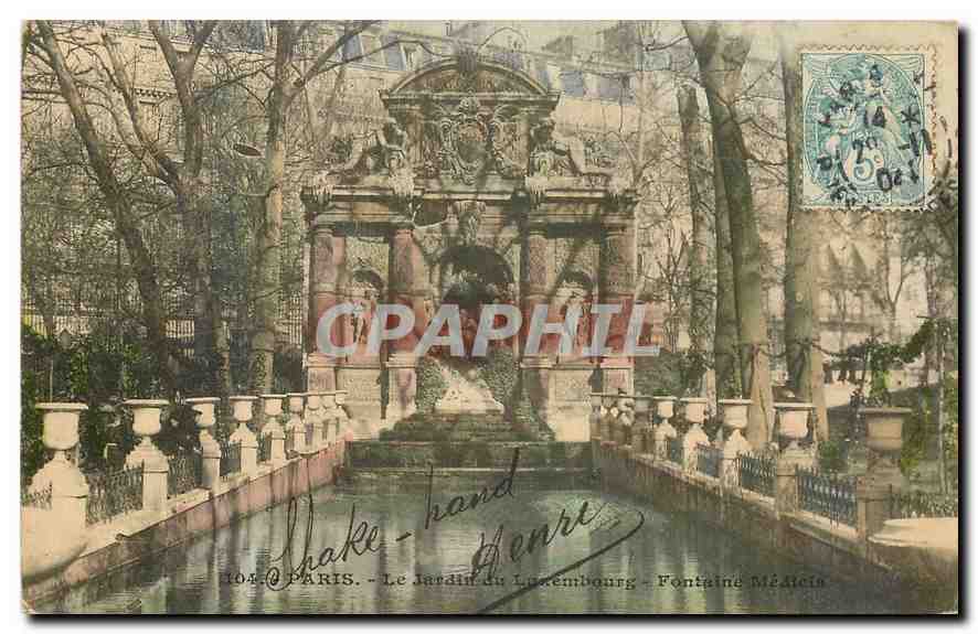 CPA Paris le Jardin du Luxembourg Fontaine Medicis 