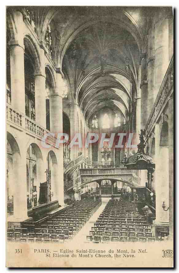 CPA Paris Eglise Saint Etienne du Mont la Nef 