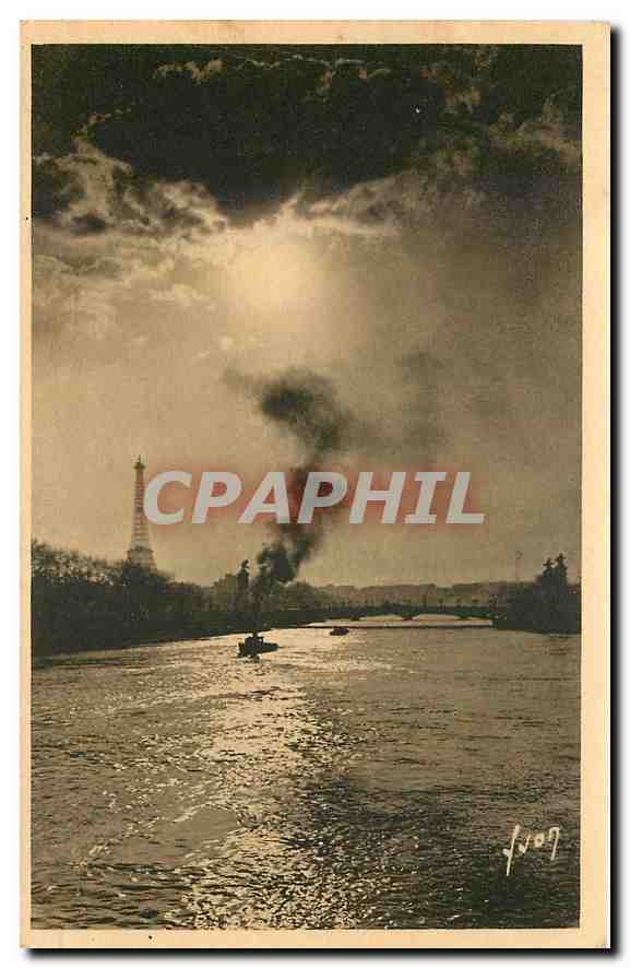 CPA Paris en Flanant Clair de Lune sur la Seine 