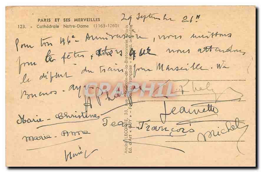 CPA Paris et ses Merveilles Cathedrale Notre Dame 1163 1260  — Verso