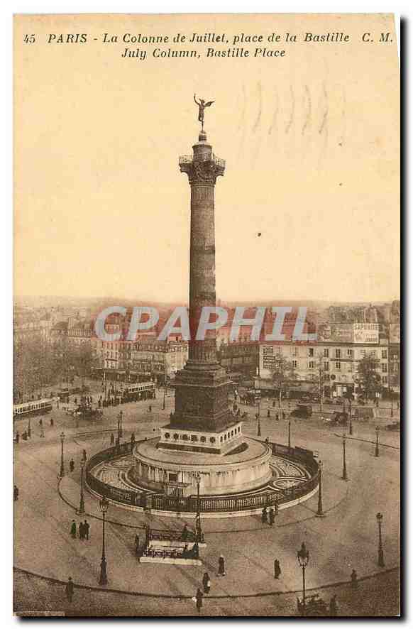 CPA Paris la Colonne de Juillet Place de la Bastille 