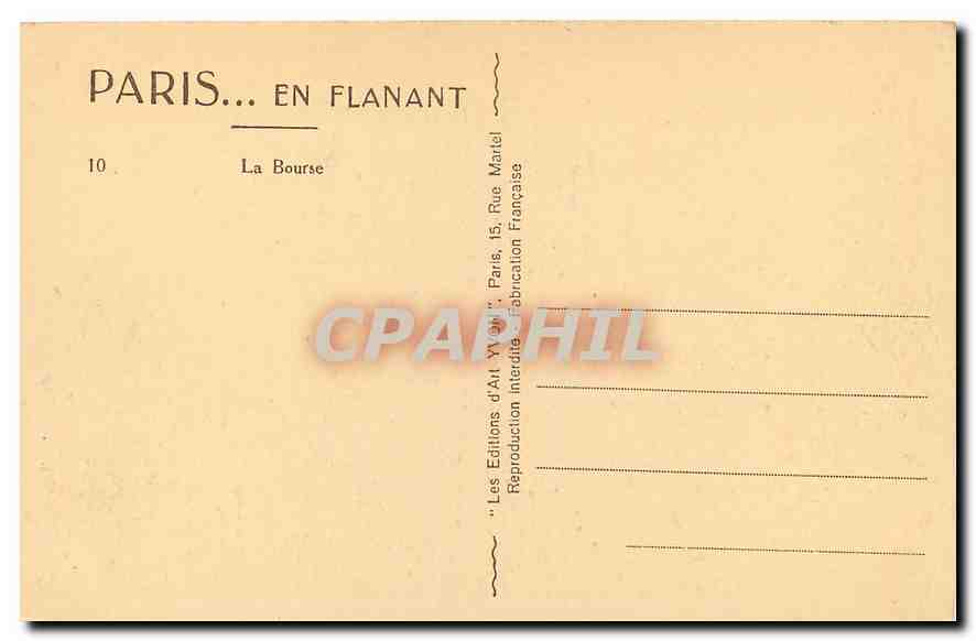 CPA Paris en Flanant la Bourse  — Rückseite
