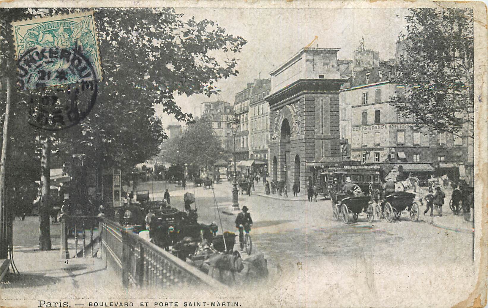 CPA Paris Boulevard et Porte Saint Martin 