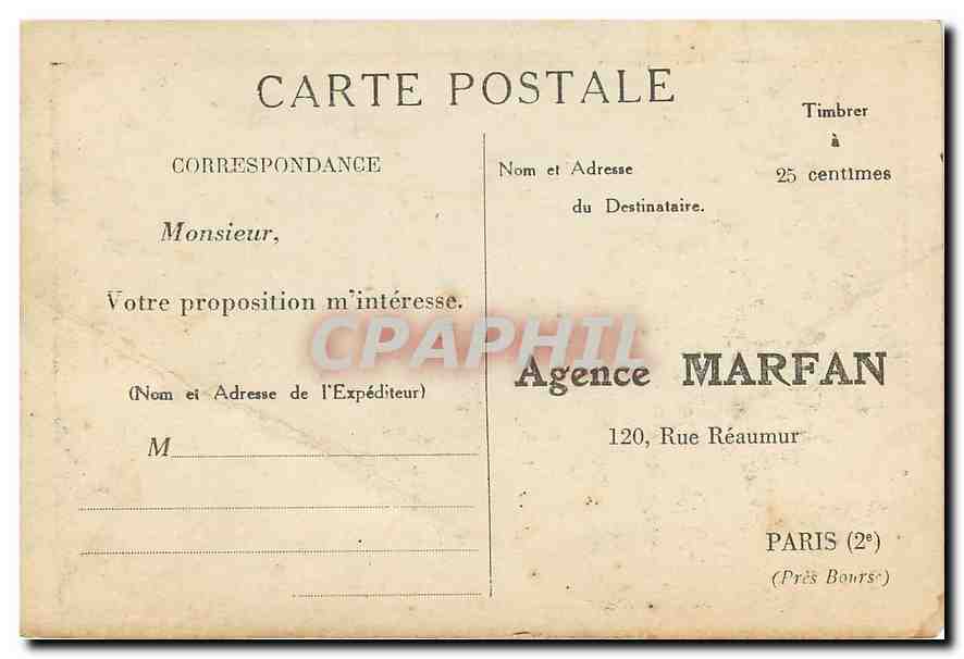 CPA Place de la Bourse Bourse des Valeurs  — Verso