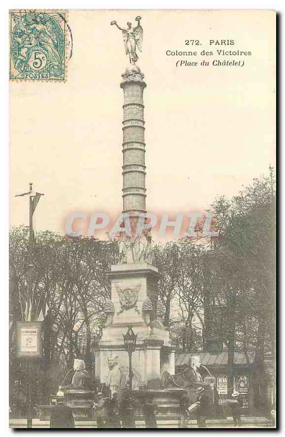CPA Paris Colonne des Victoires Place du Chatelet 