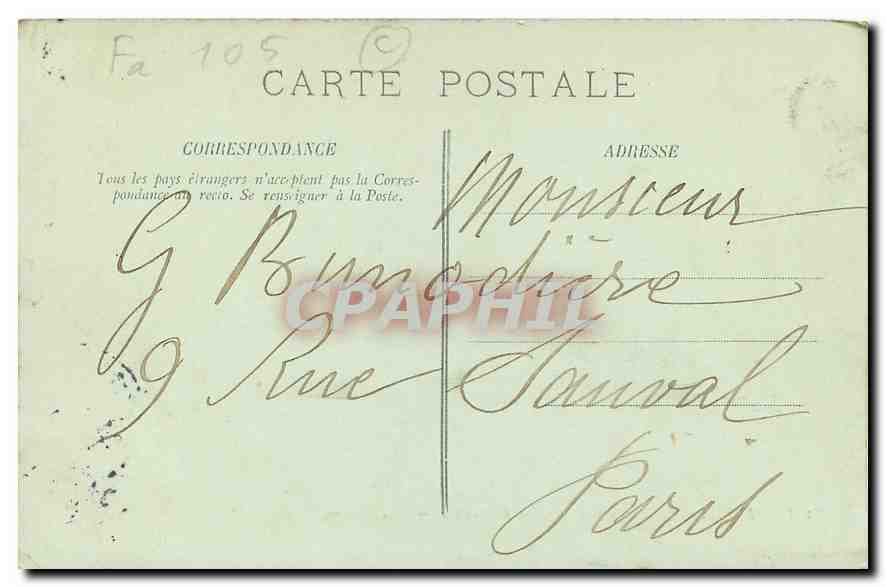 CPA Paris le Bois de Boulogne la Cascade  — Verso