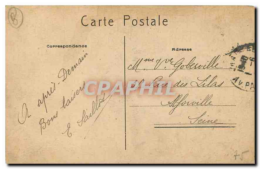 CPA Paris Arc de Triomphe du Carrousel  — Rückseite