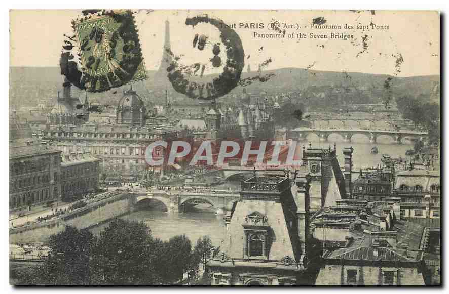 CPA Tout Paris Panorama des Sept Ponts 