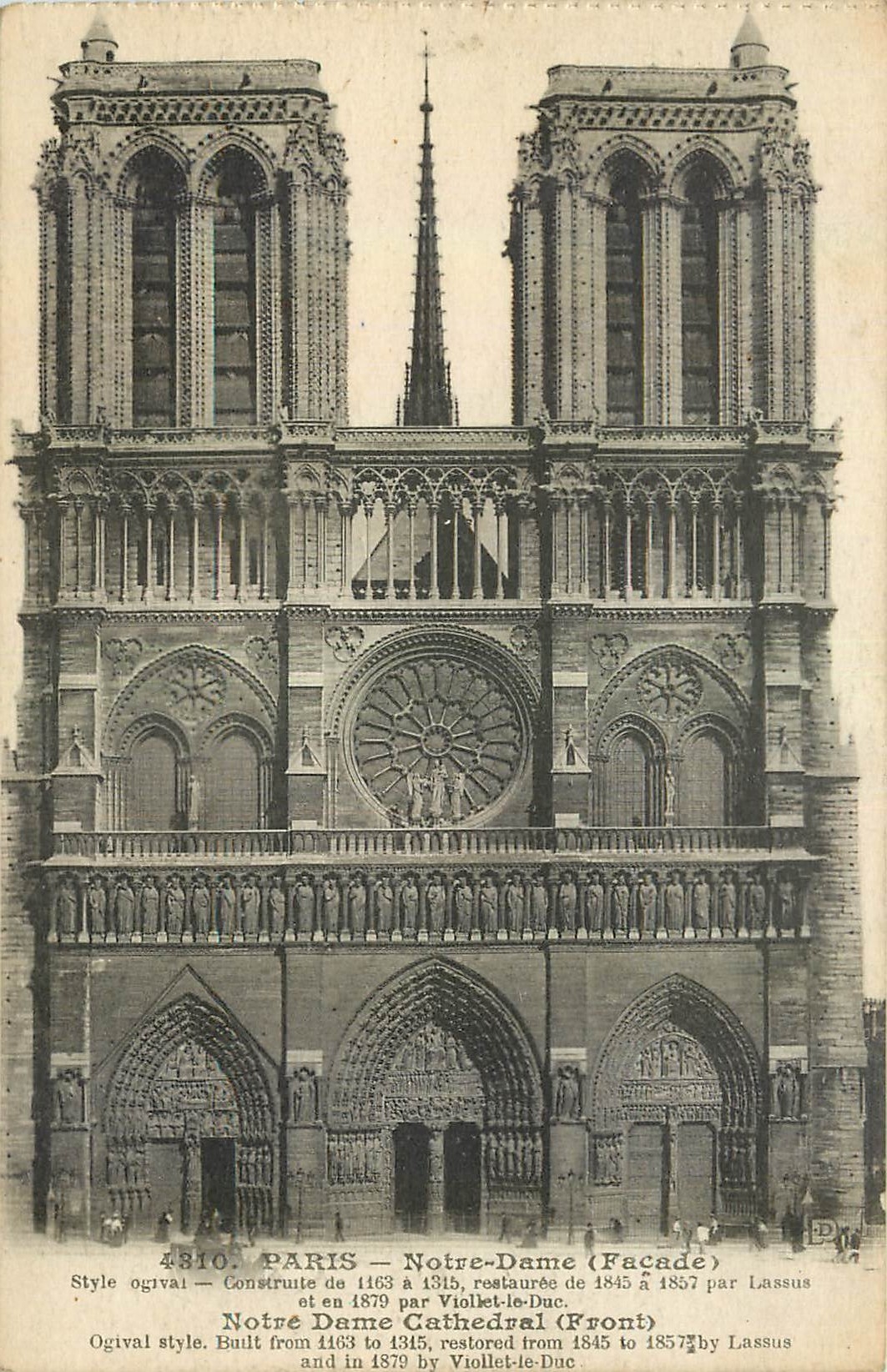 CPA Paris Notre Dame Facade 