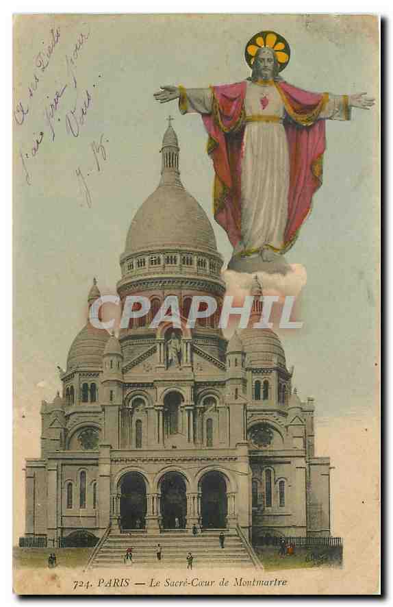 CPA Paris le Sacre Coeur de Montmartre 