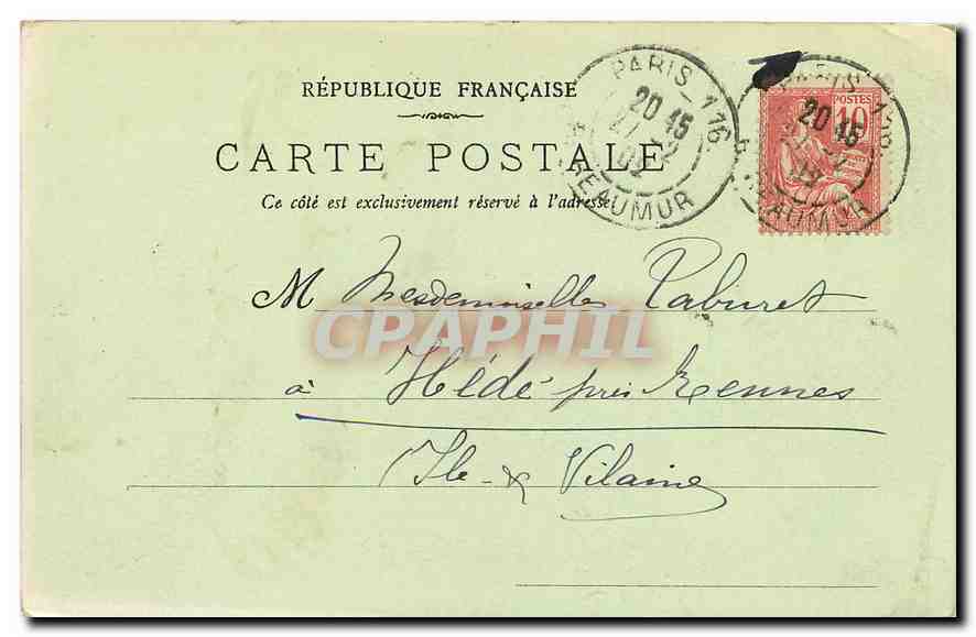 CPA Paris Palais de Justice et Conciergerie  — Verso