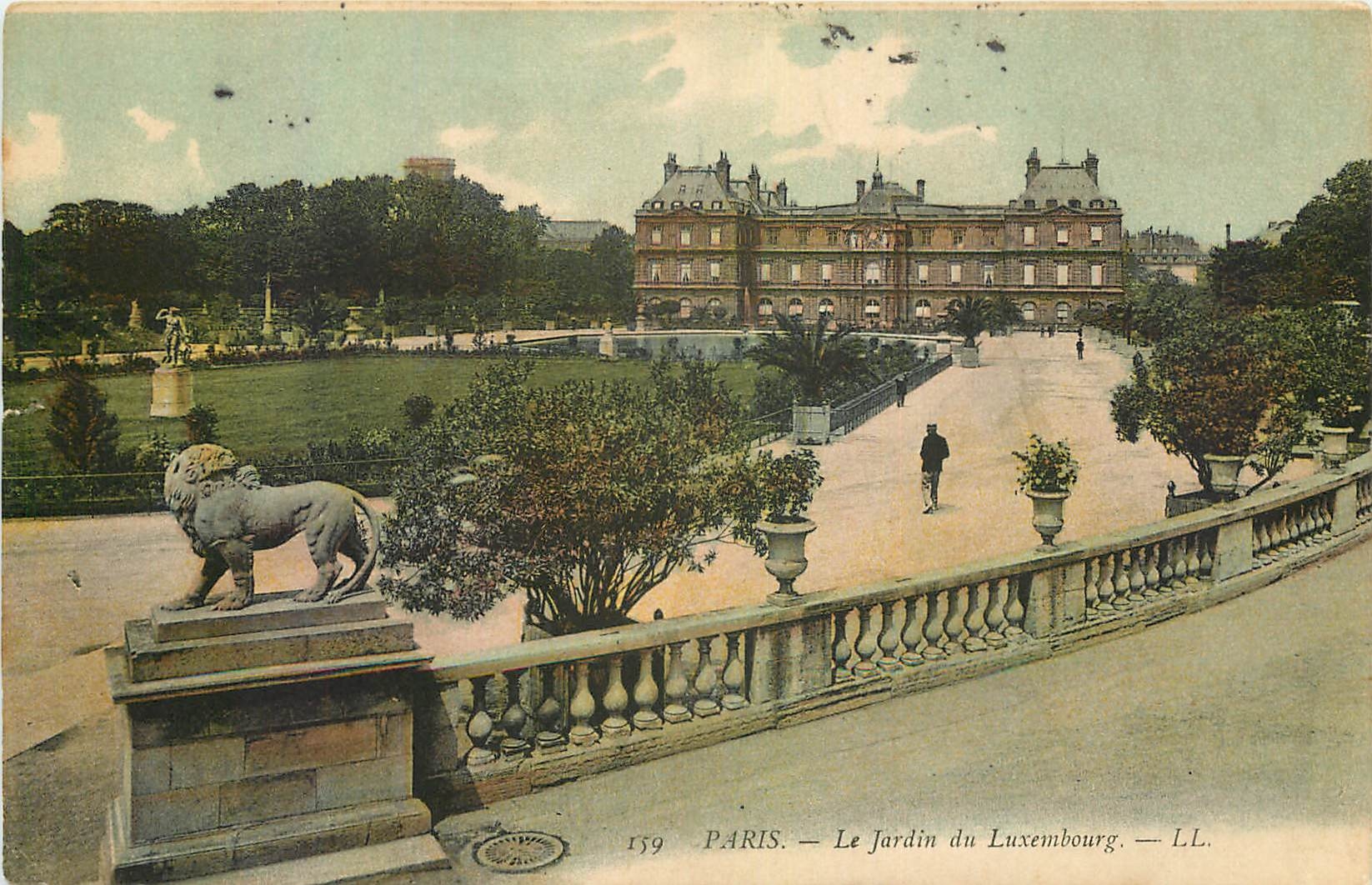 CPA Paris le Jardin du Luxembourg Lion