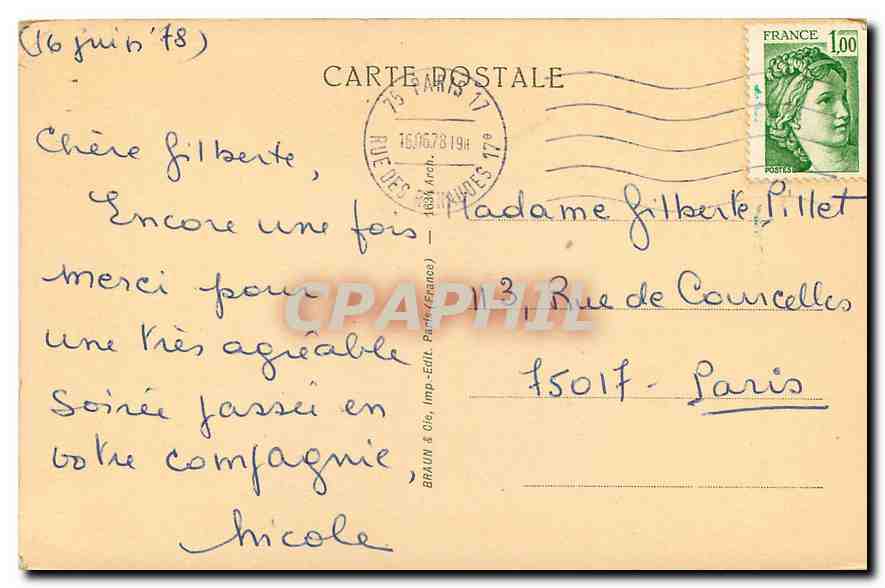 CPA Paris J Goujon la Fontaine des Innocents  — Verso