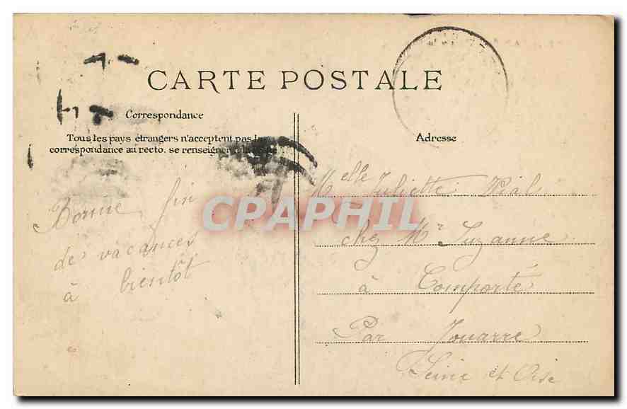 CPA Paris Ile de la Cite  — Rückseite