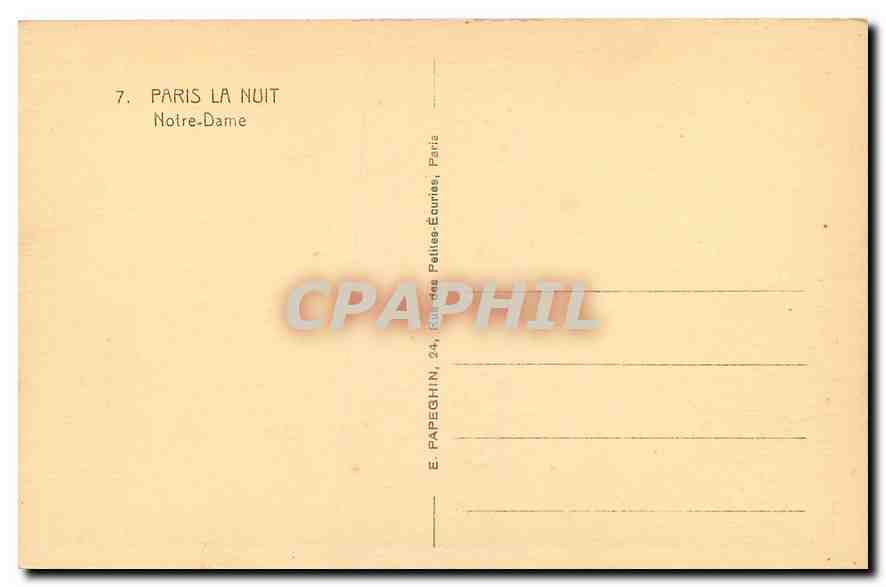 CPA Paris la Nuit Notre Dame  — Rückseite