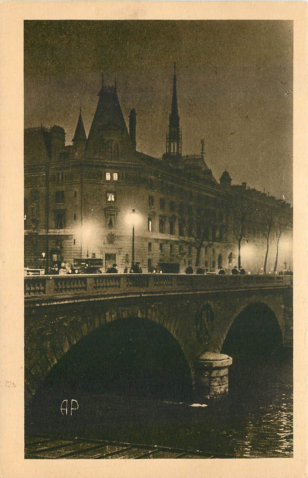CPA Paris la Nuit Palais de Justice 