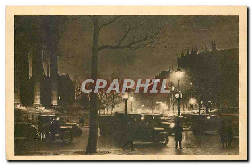 CPA Paris la Nuit Place et Boulevard de la Madeleine 