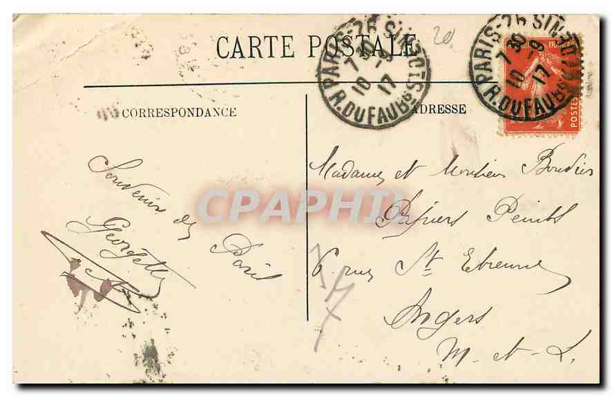 CPA Paris l'Obelisque de Louqsor Place de la Concorde  — Rückseite