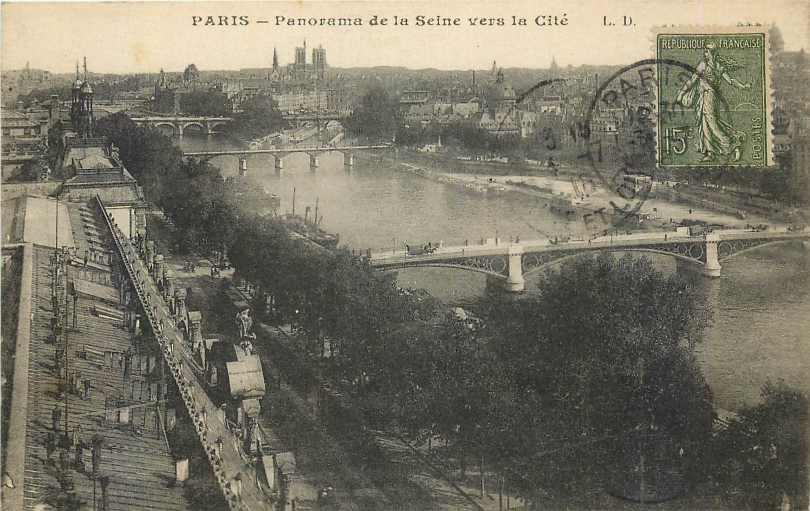 CPA Paris Panorama de la Seine vers la Cite 