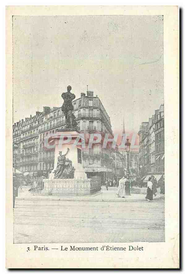 CPA Paris le monument d'Etienne Dolet 
