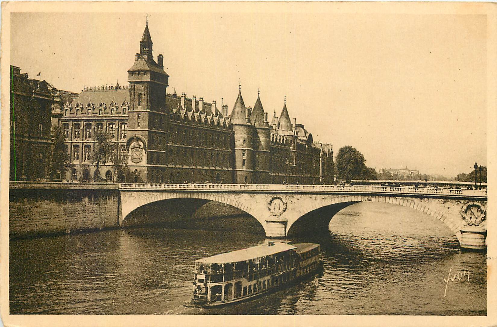 CPA Paris en flanant le palais de Justice et le Pont au Change 
